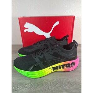 Puma‎ ForeverRun Nitro Futrograde Mens 11.5 Black Green Pink Sneakers Shoes